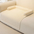Pet Couch Bed Mat — Corduroy Dog Sofa Cover with Bolster, Non-Slip & Washable