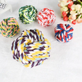 Cotton Braided Rope Dog Toy, Teeth‑Cleaning Colorful Chew Ball for Pets
