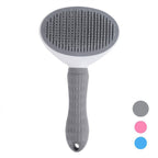 Self‑Cleaning Slicker Brush for Dogs & Cats, One‑Button Release Loose Hair, Gentle Fine Round Pins Pet Grooming Comb