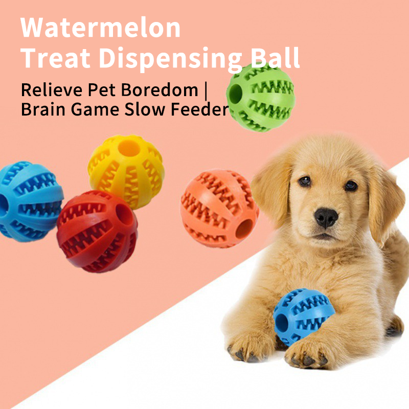 Watermelon‑Shaped TPR Treat Dispensing Ball, Interactive Chew Toy for Dogs & Cats, Slow Feeder Enrichment Toy, 3 Sizes Available