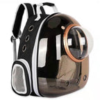 Cat Space Backpack Carrier, Semi‑Shaded Privacy Clear Pet Travel Backpack, Breathable Carrier for Small Cats & Puppies Under 6kg