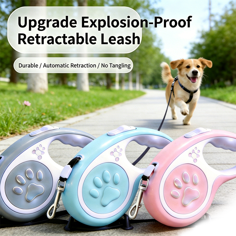 Retractable Dog Leash 16FT, U‑Shaped Anti‑Tangle Design, Heavy‑Duty Walking Leash with Alloy Hook for Small & Medium Dogs