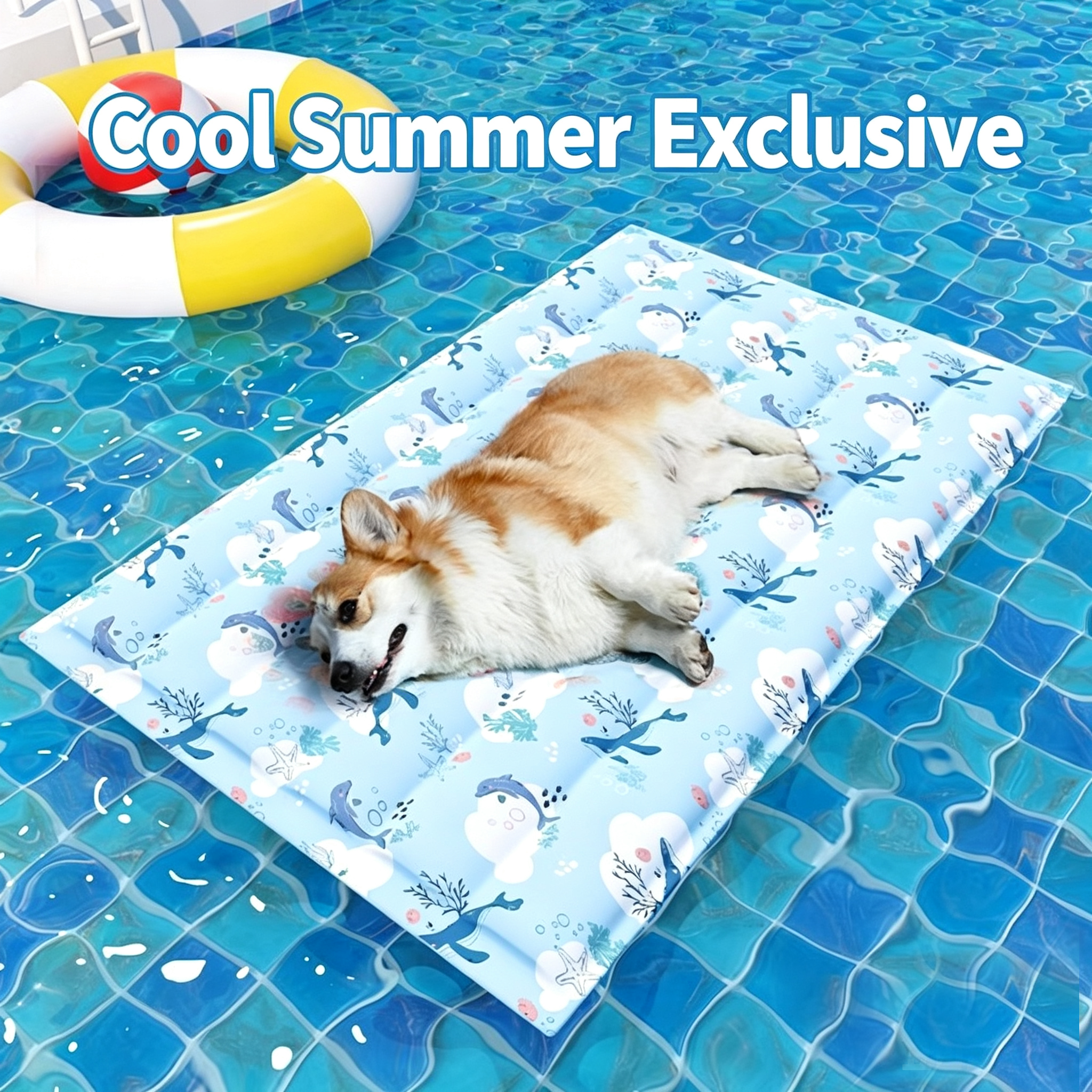 Pet Self Cooling Gel Mat, Non-Toxic Summer Cool Bed for Dogs & Cats, Waterproof Scratch Resistant 4 Sizes XS-L