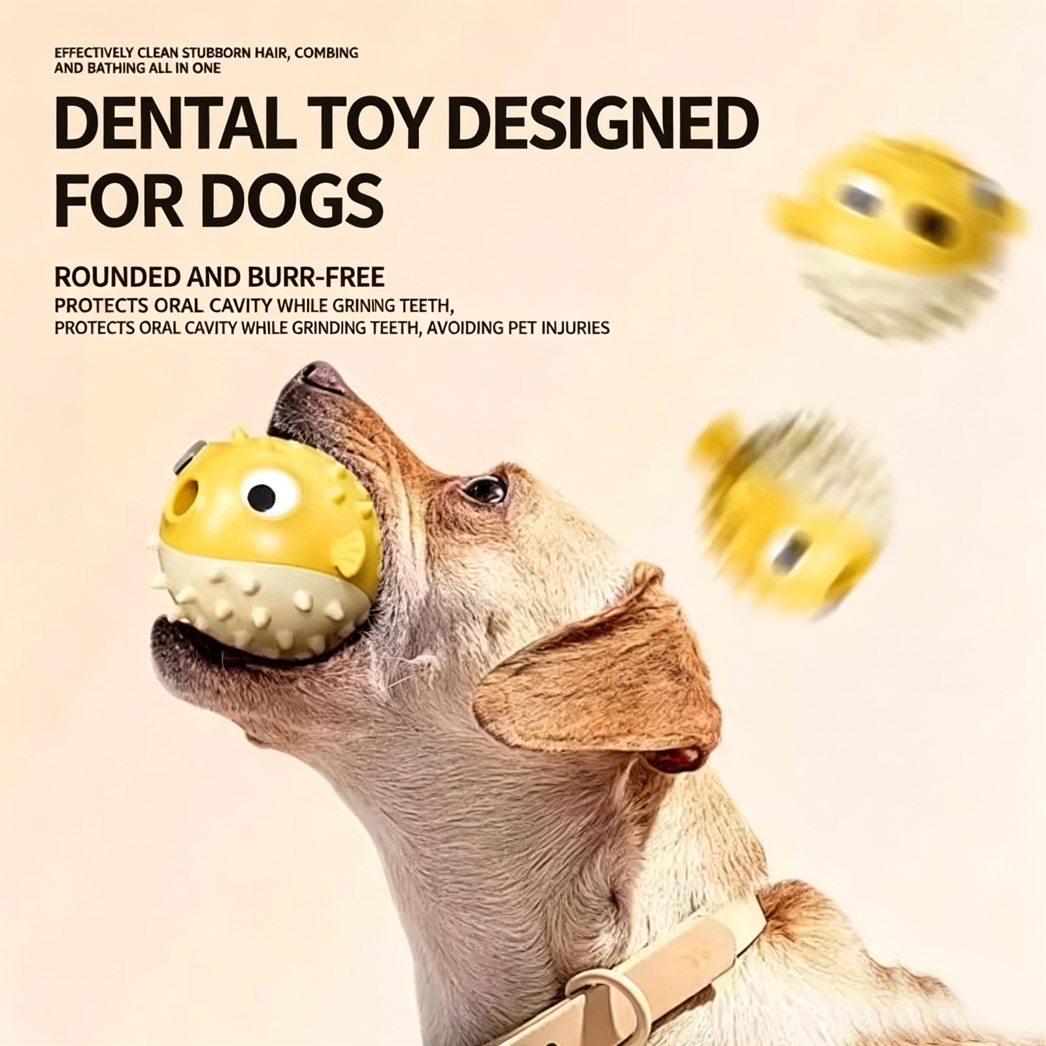 Bouncy Fish Dog Treat Dispenser Toy, Food‑Safe TPR Squeaky Chew Toy, Durable Interactive Molar Toy for Puppies Medium Large Dogs
