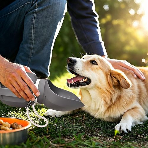 800ml Foldable Silicone Pet Water Bottle, Portable Leak‑Resistant Dog Water Dispenser with Detachable Strap for Outdoor Walking Hiking