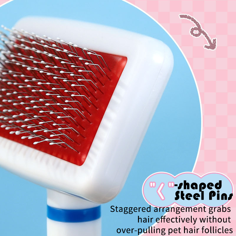 V‑Shaped Steel Pin Pet Grooming Comb, Gentle Loose Hair Remover, Daily Grooming Brush for Cats & Small Dogs