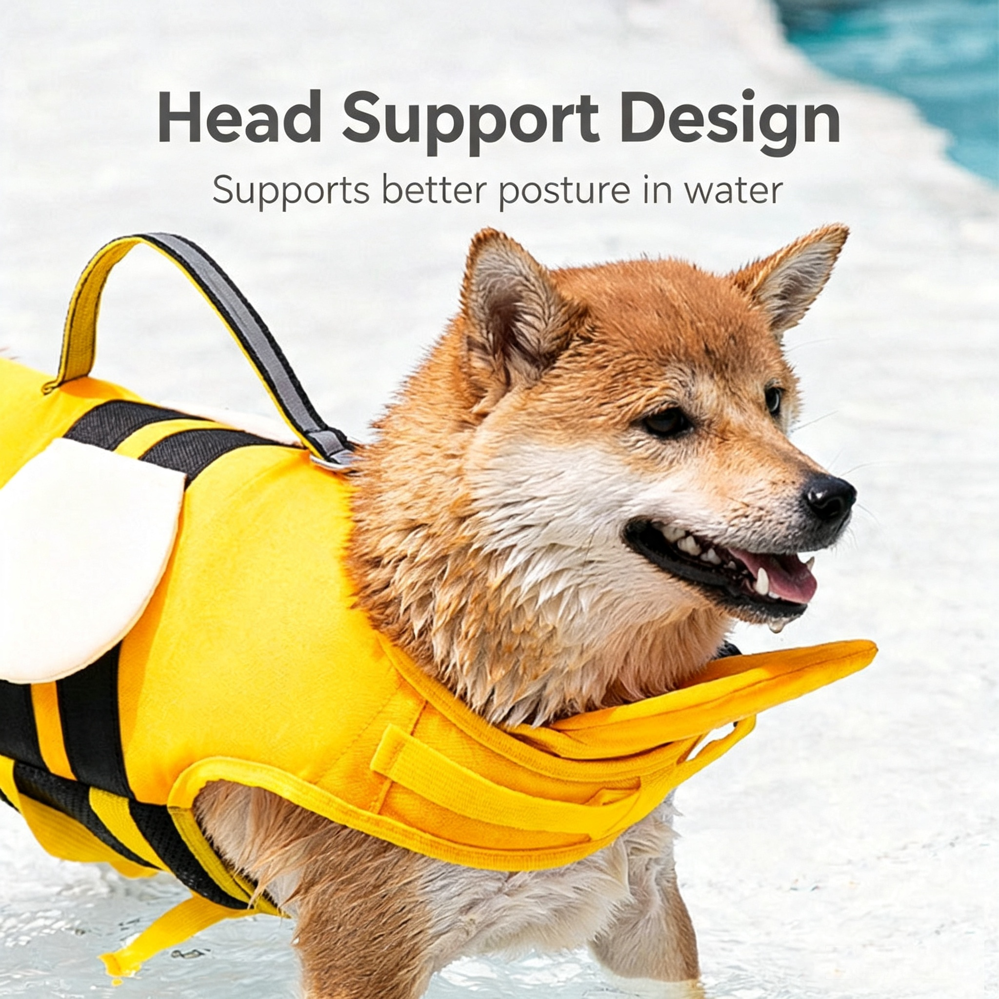 Cute Cartoon Dog Life Jacket | Bee, Duck & Crocodile Pet Swim Vest with Head Support, Reflective Rescue Handle & Leash D-Ring