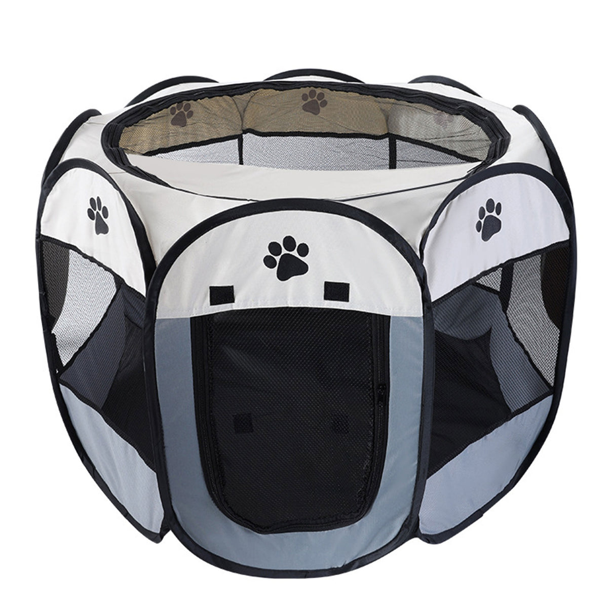 Foldable Octagonal Pet Playpen, Oxford Mesh Enclosure for Cats & Dogs, Portable Whelping Tent with Removable Top, 8 Colors S/M/L