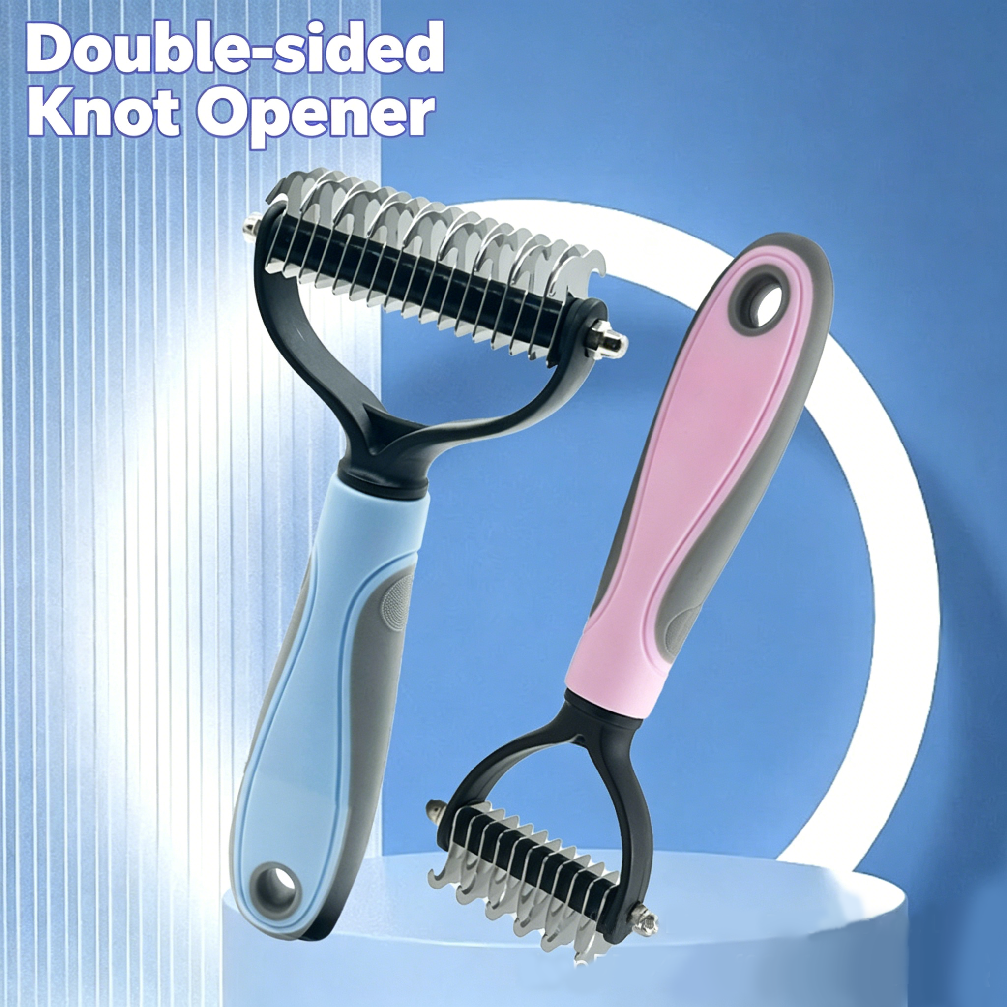 Double‑Sided Pet Dematting Comb for Dogs & Cats, Detangler Tool for Matted Tangled Fur, Summer Grooming & Thinning Brush