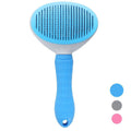 Self‑Cleaning Slicker Brush for Dogs & Cats, One‑Button Release Loose Hair, Gentle Fine Round Pins Pet Grooming Comb