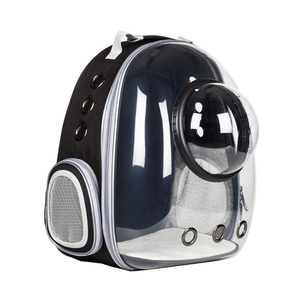 Cat Space Backpack Carrier, Semi‑Shaded Privacy Clear Pet Travel Backpack, Breathable Carrier for Small Cats & Puppies Under 6kg