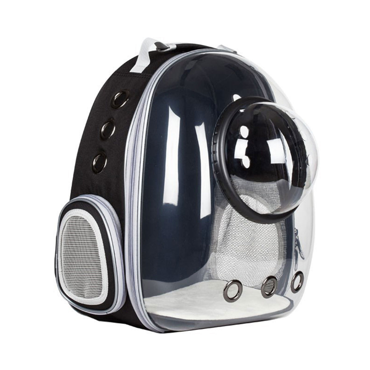 Cat Space Backpack Carrier, Semi‑Shaded Privacy Clear Pet Travel Backpack, Breathable Carrier for Small Cats & Puppies Under 6kg