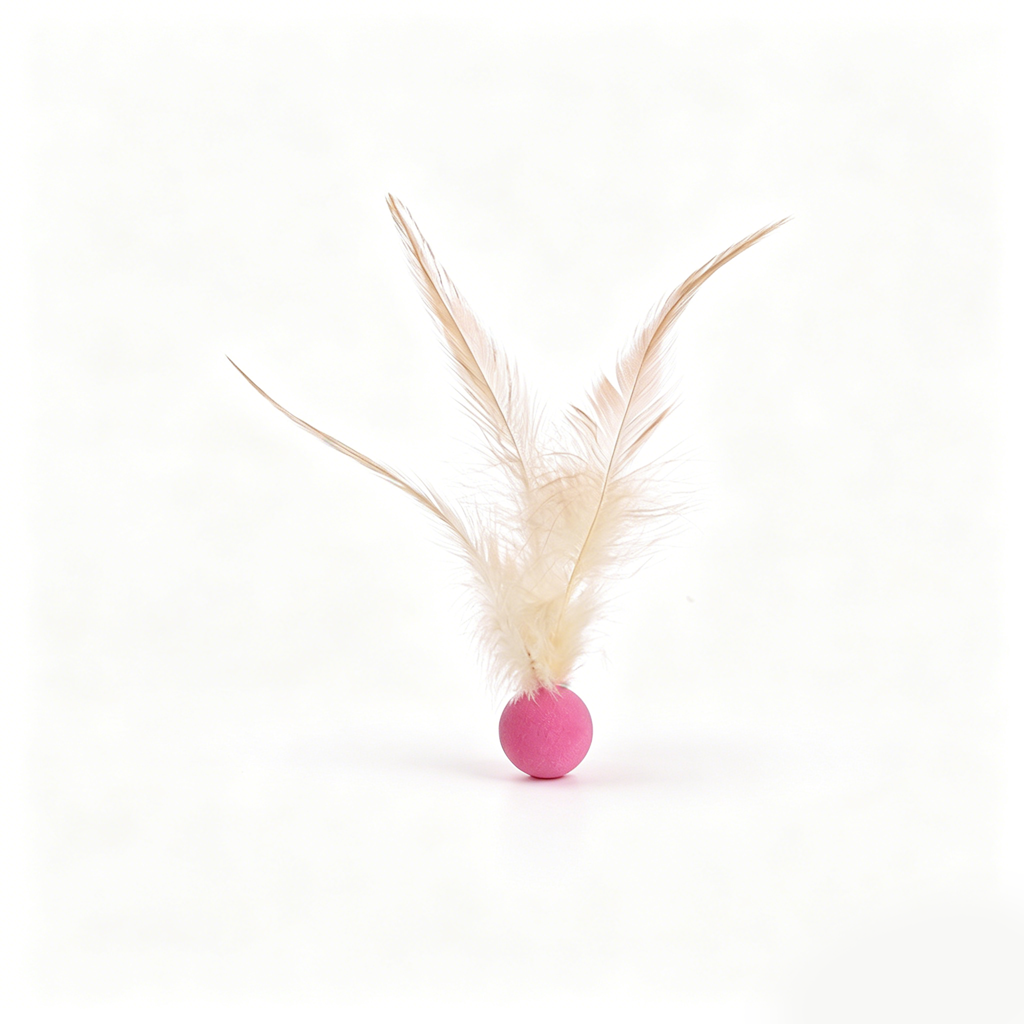Sports‑Style Feather Bouncy Ball Cat Toy 4‑Pack｜Silent Interactive Kitten Play Teaser Toy