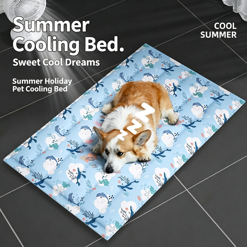 Pet Self Cooling Gel Mat, Non-Toxic Summer Cool Bed for Dogs & Cats, Waterproof Scratch Resistant 4 Sizes XS-L