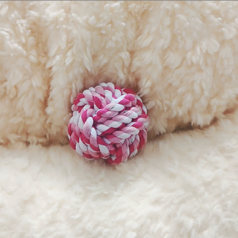 Cotton Braided Rope Dog Toy, Teeth‑Cleaning Colorful Chew Ball for Pets