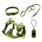Anti-Escape Anti-Pull Dog Harness 4-Piece Set, Adjustable Breathable Pet Walking Kit with Collar, Leash & Poop Bag Dispenser, 15 Colors Available
