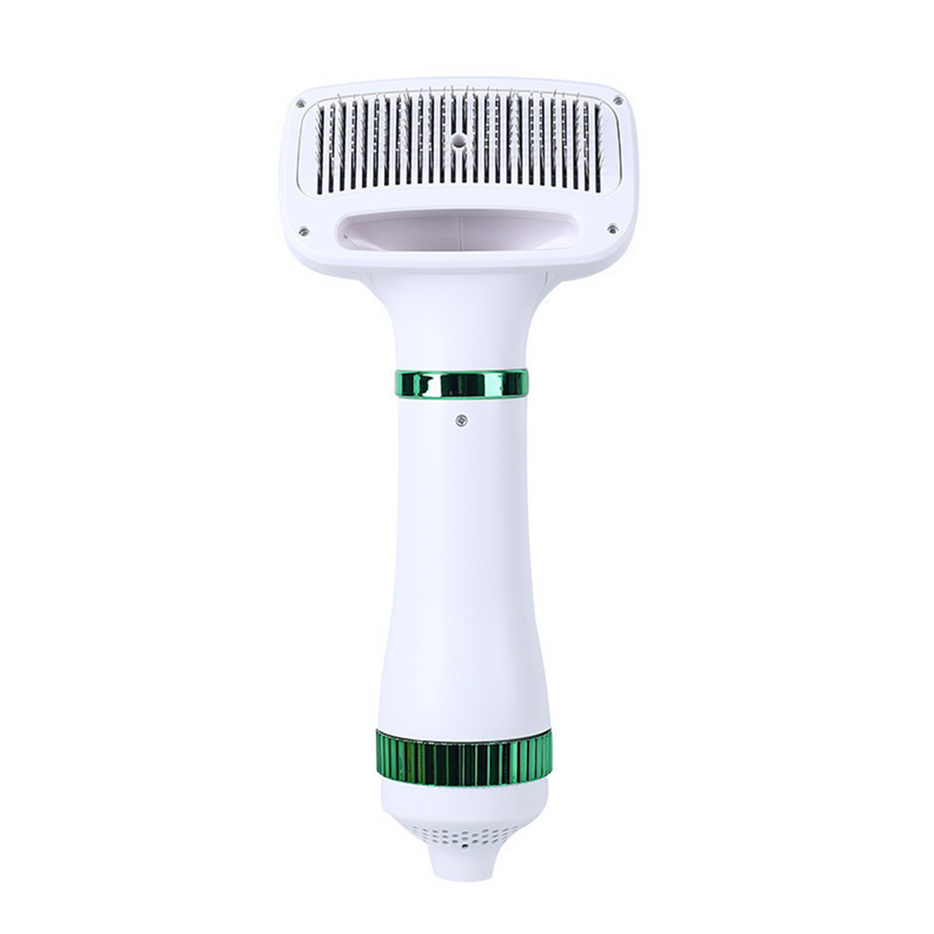 2‑in‑1 Pet Hair Dryer Brush, 300W Low‑Noise Hot Air Grooming Comb, 3 Speed Adjustable, Detangling & Drying Brush for Dogs & Cats, 110‑230V Multi‑Plug