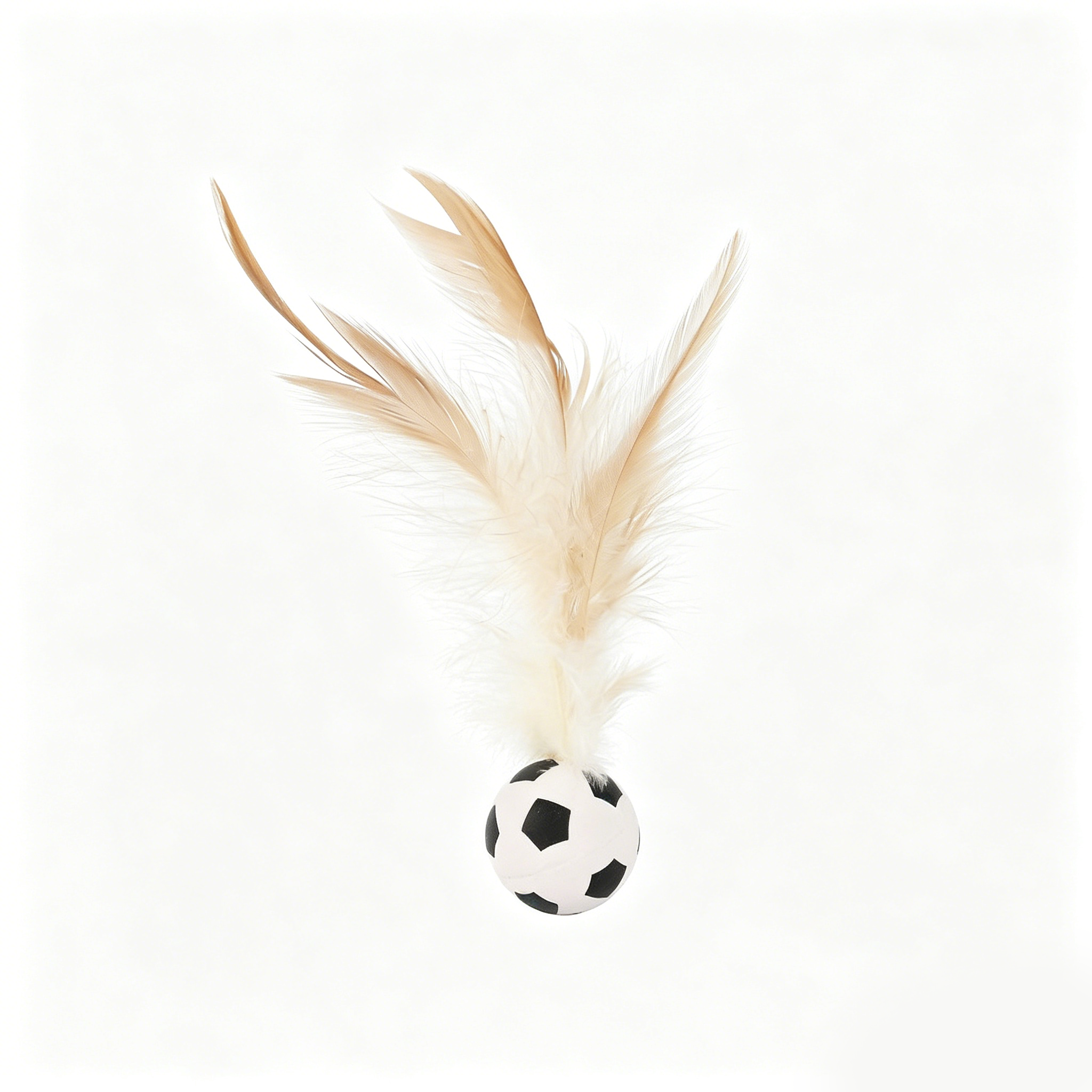 Sports‑Style Feather Bouncy Ball Cat Toy 4‑Pack｜Silent Interactive Kitten Play Teaser Toy