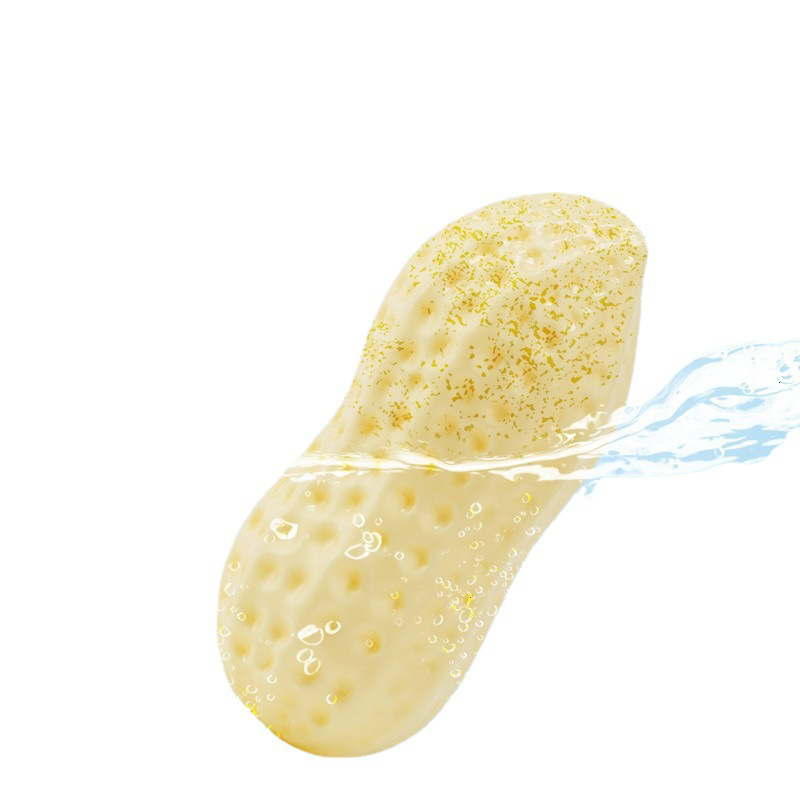 Squeaky Peanut Dog Chew Toy, Non‑Toxic Food‑Safe TPR Milk‑Scented Teething Toy, Interactive Dental Care Toy for Puppy Small Medium Large Dogs