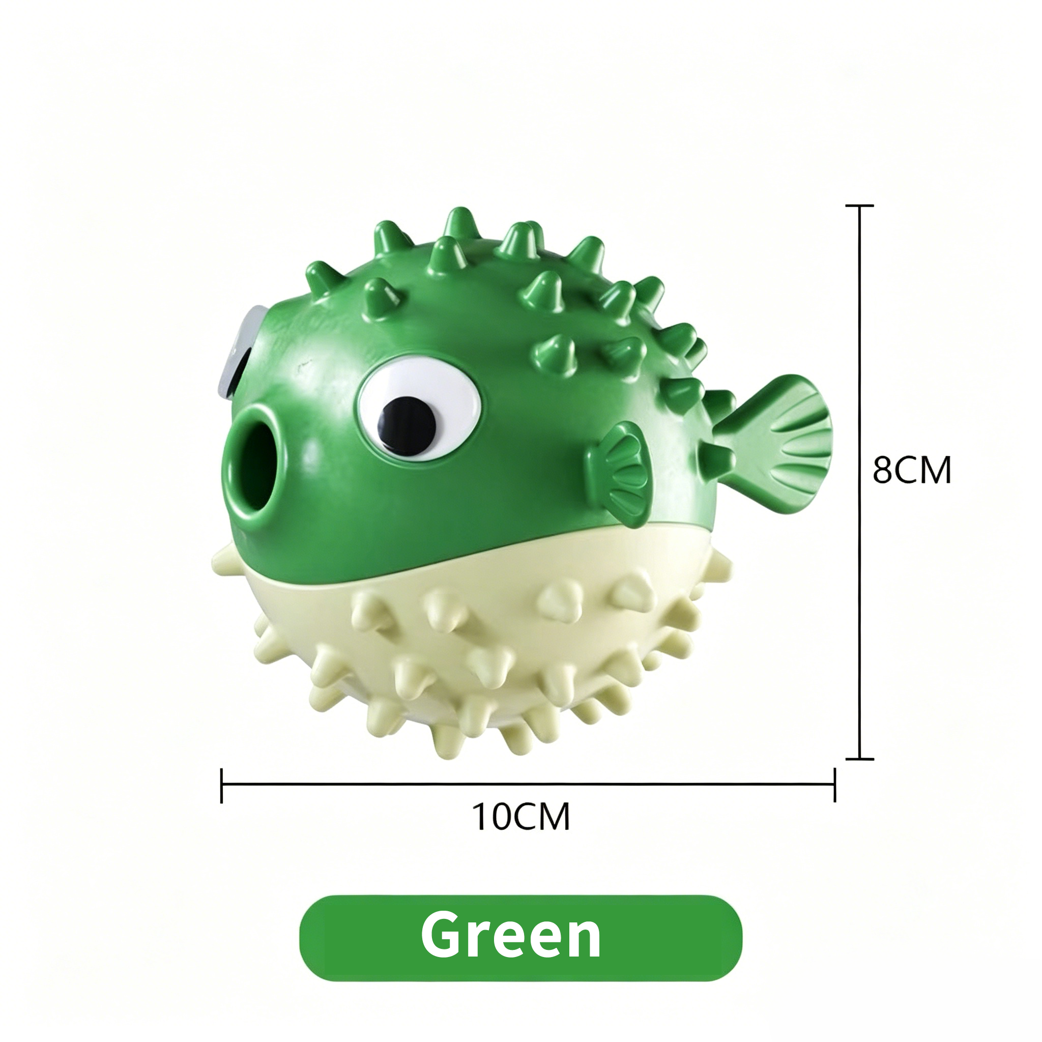 Bouncy Fish Dog Treat Dispenser Toy, Food‑Safe TPR Squeaky Chew Toy, Durable Interactive Molar Toy for Puppies Medium Large Dogs