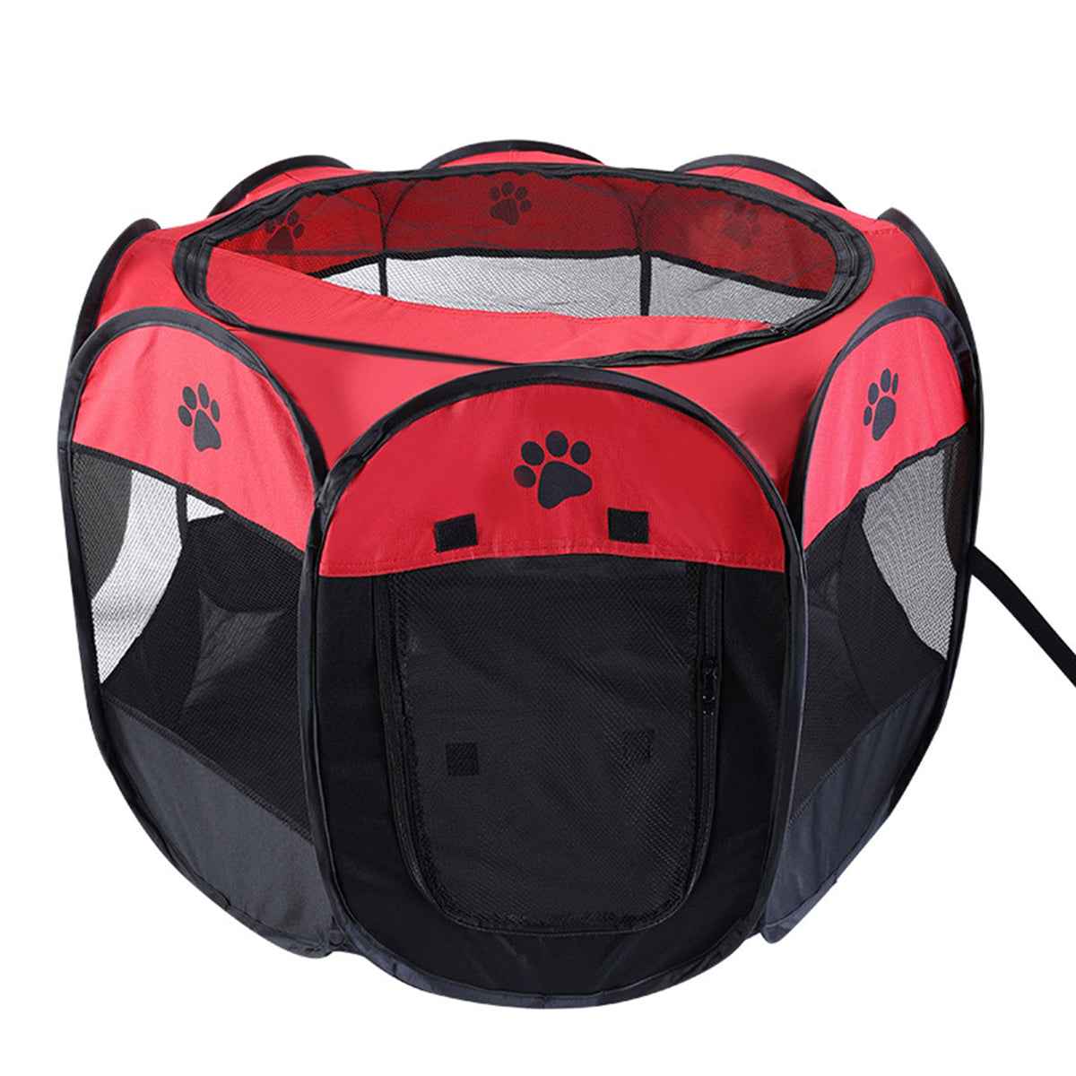 Foldable Octagonal Pet Playpen, Oxford Mesh Enclosure for Cats & Dogs, Portable Whelping Tent with Removable Top, 8 Colors S/M/L