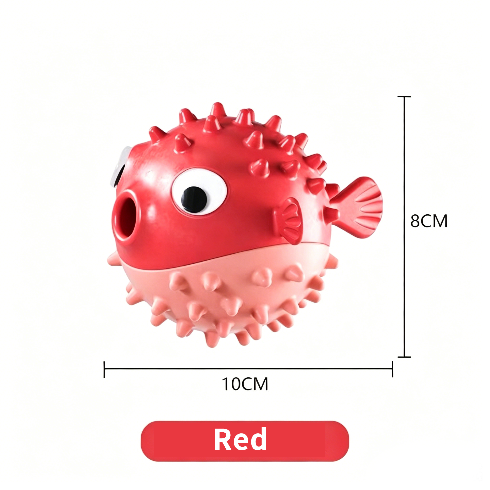 Bouncy Fish Dog Treat Dispenser Toy, Food‑Safe TPR Squeaky Chew Toy, Durable Interactive Molar Toy for Puppies Medium Large Dogs