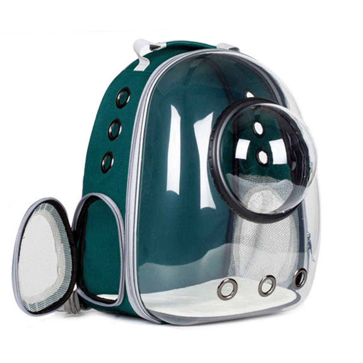 Cat Space Backpack Carrier, Semi‑Shaded Privacy Clear Pet Travel Backpack, Breathable Carrier for Small Cats & Puppies Under 6kg