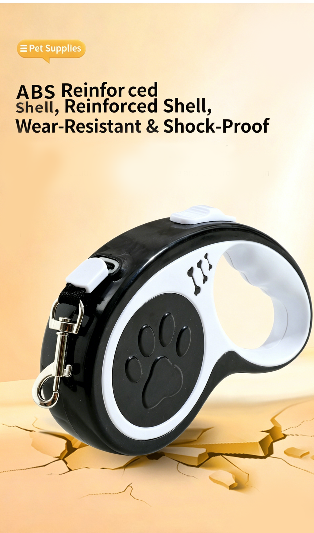 Retractable Dog Leash 16FT, U‑Shaped Anti‑Tangle Design, Heavy‑Duty Walking Leash with Alloy Hook for Small & Medium Dogs
