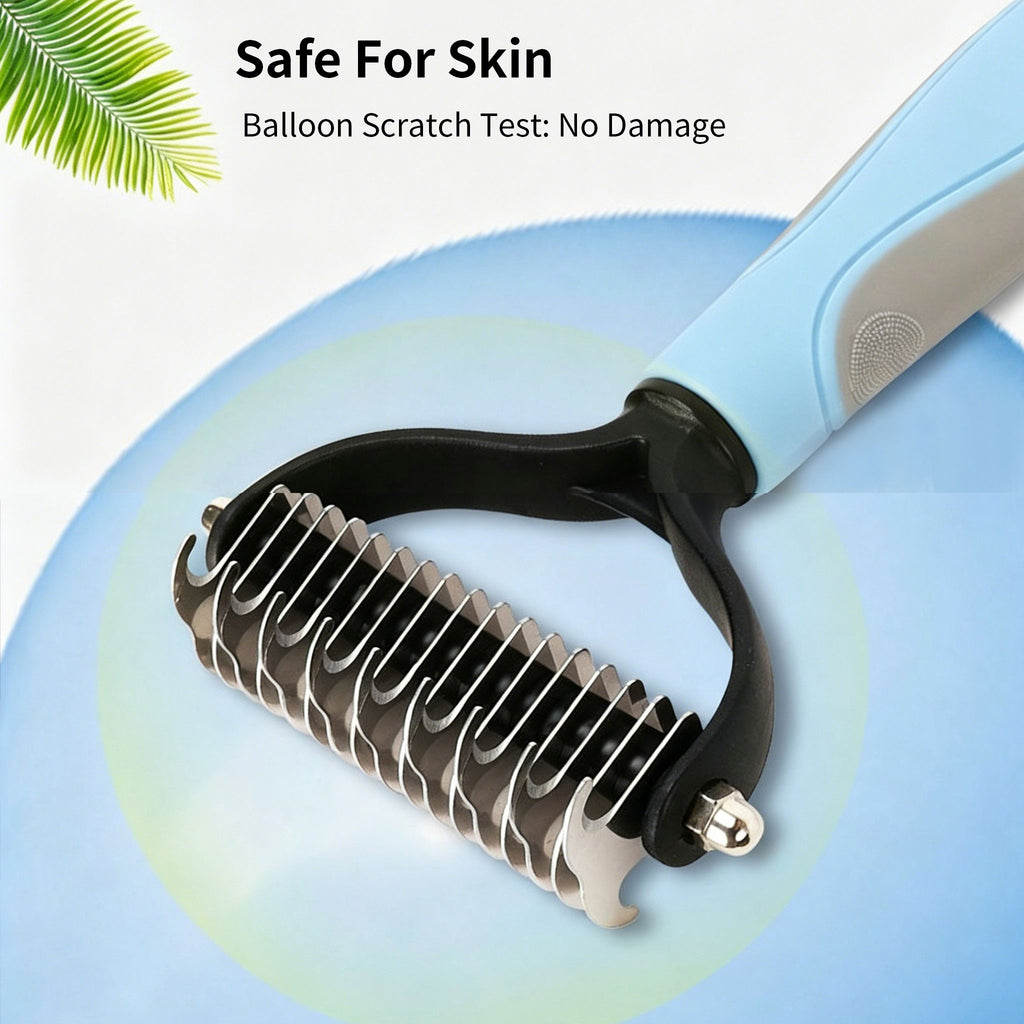 Double‑Sided Pet Dematting Comb for Dogs & Cats, Detangler Tool for Matted Tangled Fur, Summer Grooming & Thinning Brush