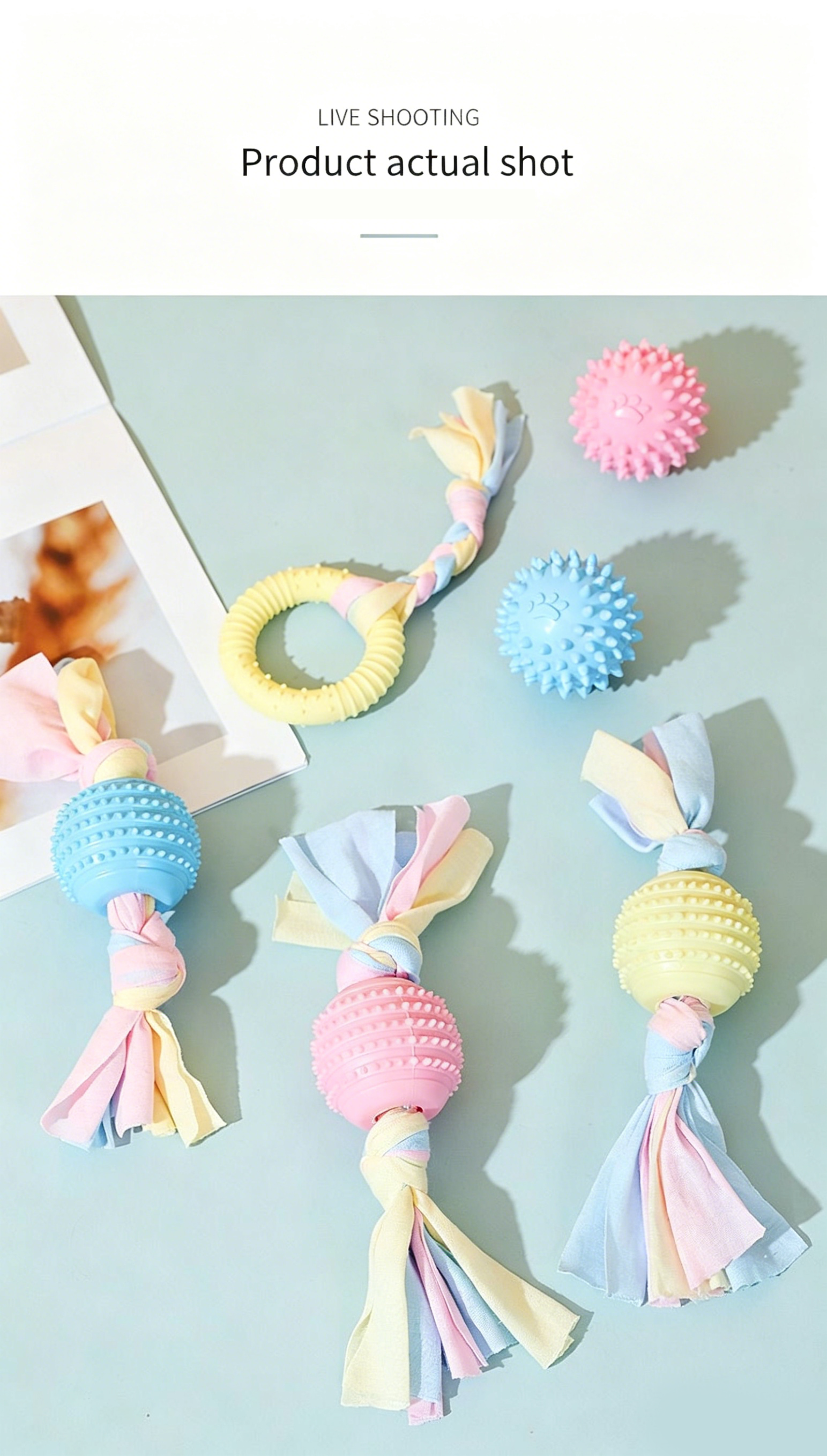 Dog TPR Chew Toy,Macaron Color Teething Stick,Durable Bite‑Resistant Dental Toy for Puppy & Adult Dog,Boredom Relief Interactive Toy