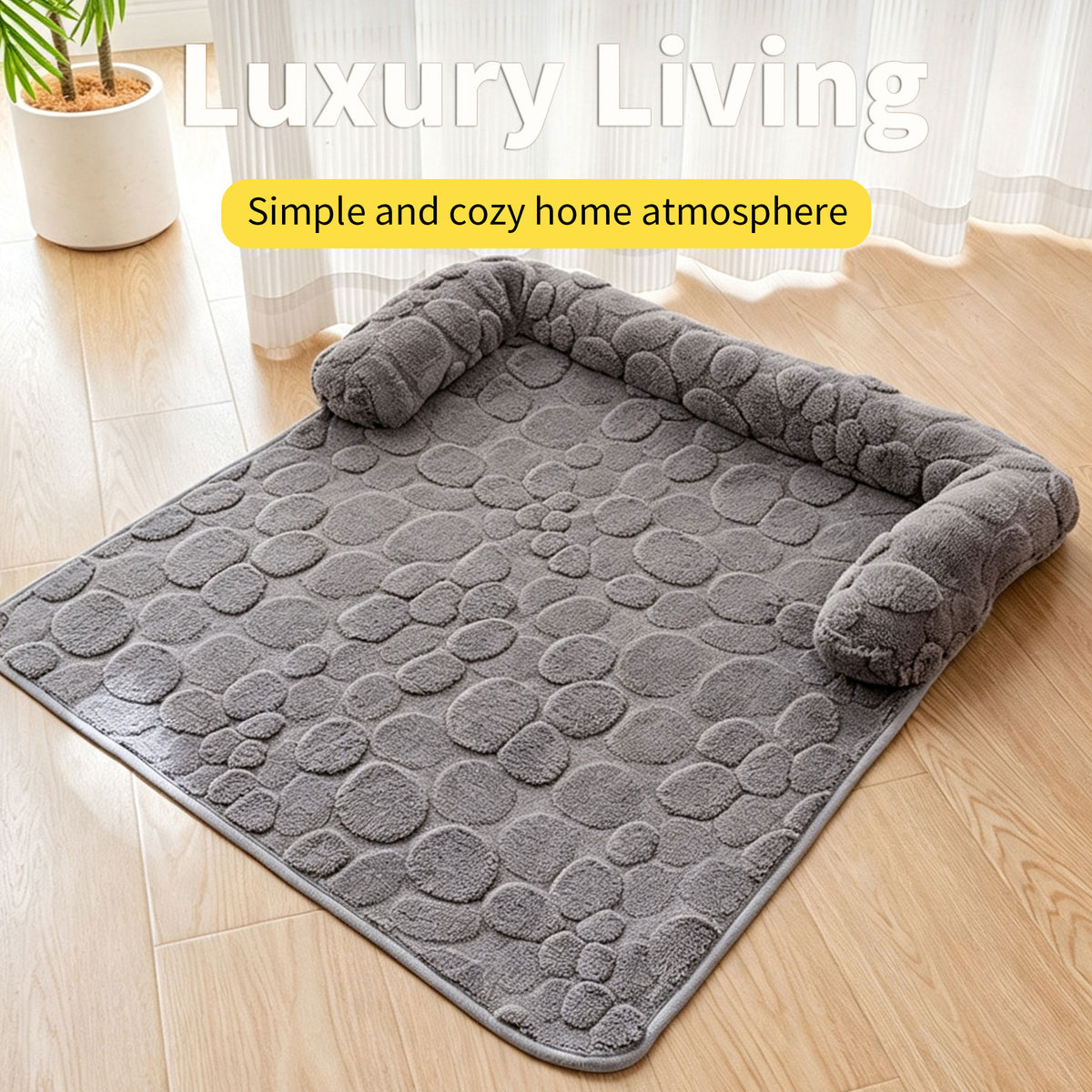 Pet Sofa Mat, Soft Plush Pet Couch Cover Mat, Non‑Slip Base Pet Cushion for Cats & Dogs for Home Furniture Protection