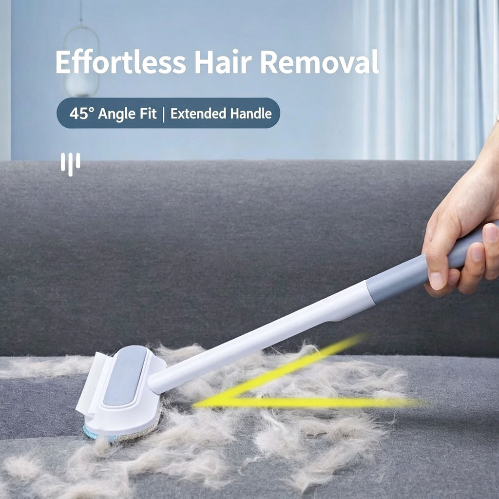 Long Handle Pet Hair Remover Brush – Reusable Lint Remover for Couch, Bed, Carpet & Clothing
