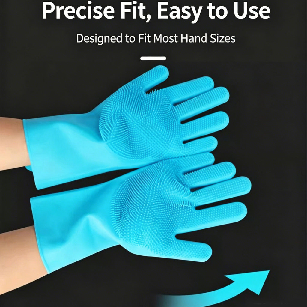 Thickened Silicone Pet Grooming Gloves, Up to 3000 Soft Massage Bristles, Dog Cat Bathing Brush Glove, Splash‑Resistant Deshedding Glove for Long & Short Haired Pets