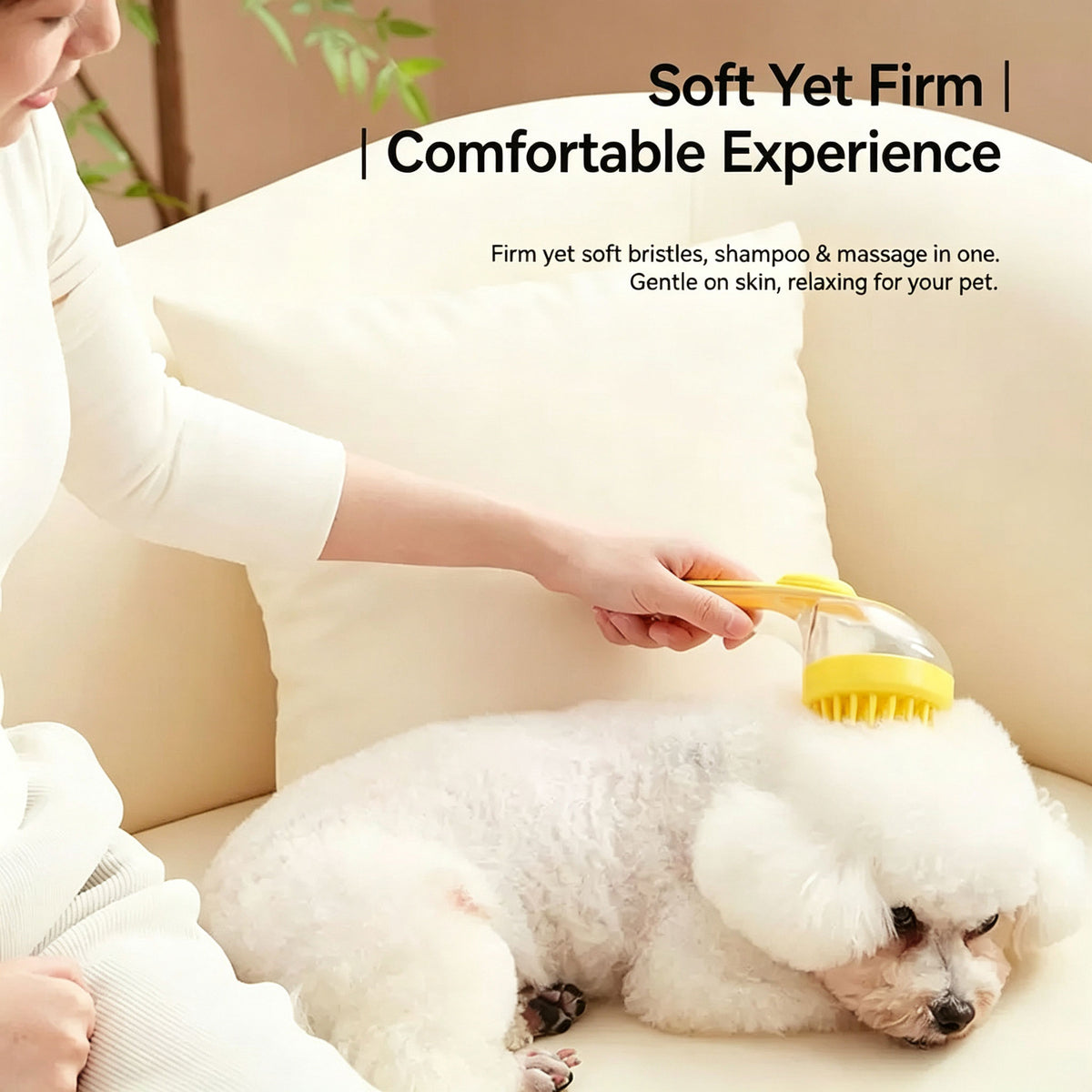 Silicone Pet Bath Brush | Shampoo Dispenser for Dogs & Cats