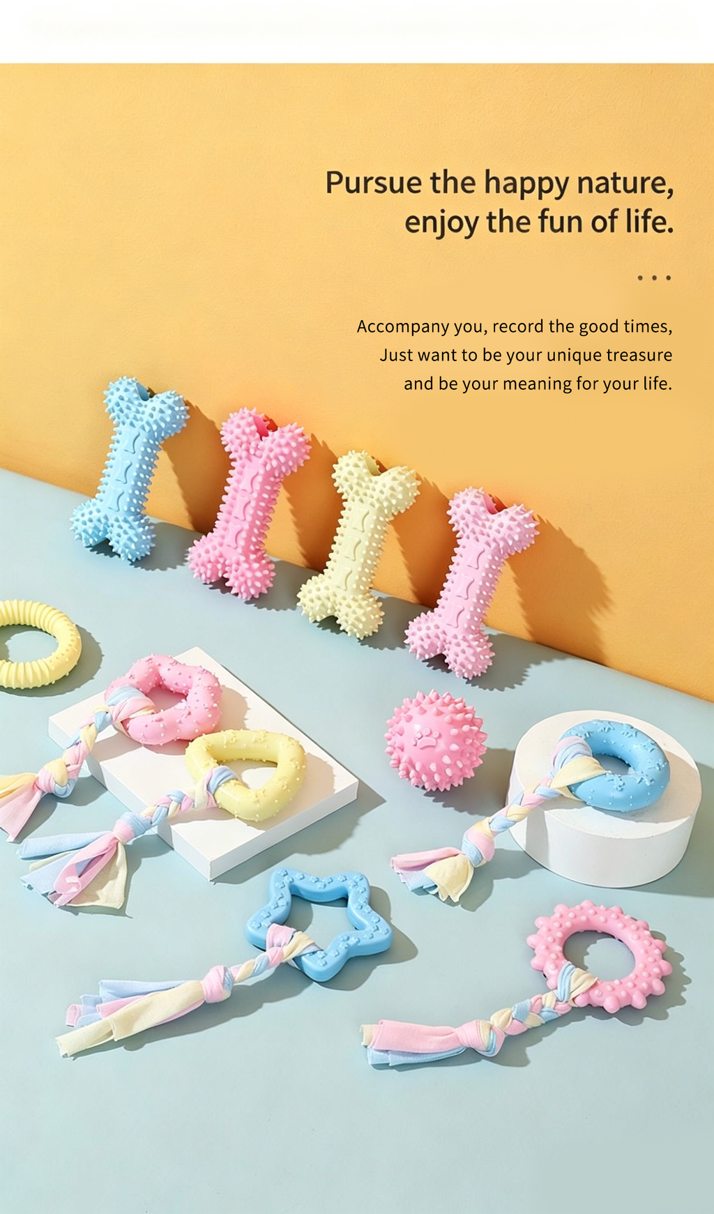Dog TPR Chew Toy,Macaron Color Teething Stick,Durable Bite‑Resistant Dental Toy for Puppy & Adult Dog,Boredom Relief Interactive Toy