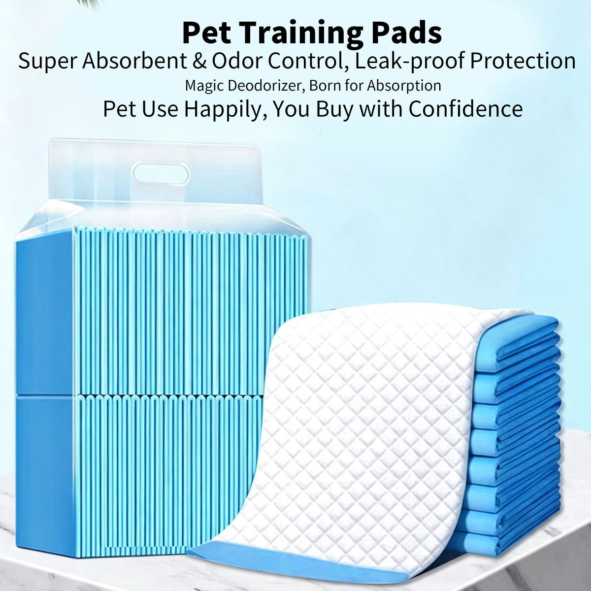 Disposable Pet Training Pads, Absorbent Puppy Pee Pads for Dogs & Cats, Leak-Proof Pet Underpads