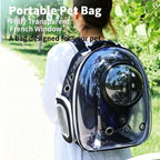 Cat Space Backpack Carrier, Semi‑Shaded Privacy Clear Pet Travel Backpack, Breathable Carrier for Small Cats & Puppies Under 6kg