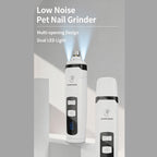 Rechargeable Electric Pet Nail Grinder, Low‑Vibration Quiet Nail Trimmer with Dual LED Lights, 2‑Speed for Dogs & Cats, Comes with 2 Extra Grinding Heads