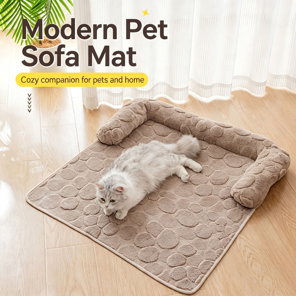 Pet Sofa Mat, Soft Plush Pet Couch Cover Mat, Non‑Slip Base Pet Cushion for Cats & Dogs for Home Furniture Protection