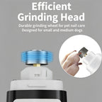 Rechargeable Electric Pet Nail Grinder, Low‑Vibration Quiet Nail Trimmer with Dual LED Lights, 2‑Speed for Dogs & Cats, Comes with 2 Extra Grinding Heads