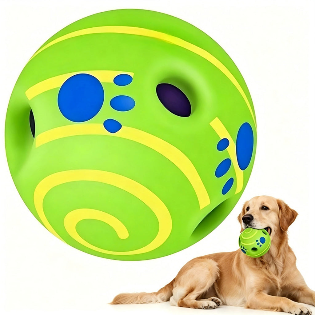 Interactive Dog Toy Ball, Shake & Chew Sound Making Toy for Indoor Outdoor Play, Enrichment Play Toy for Small Medium Large Dogs