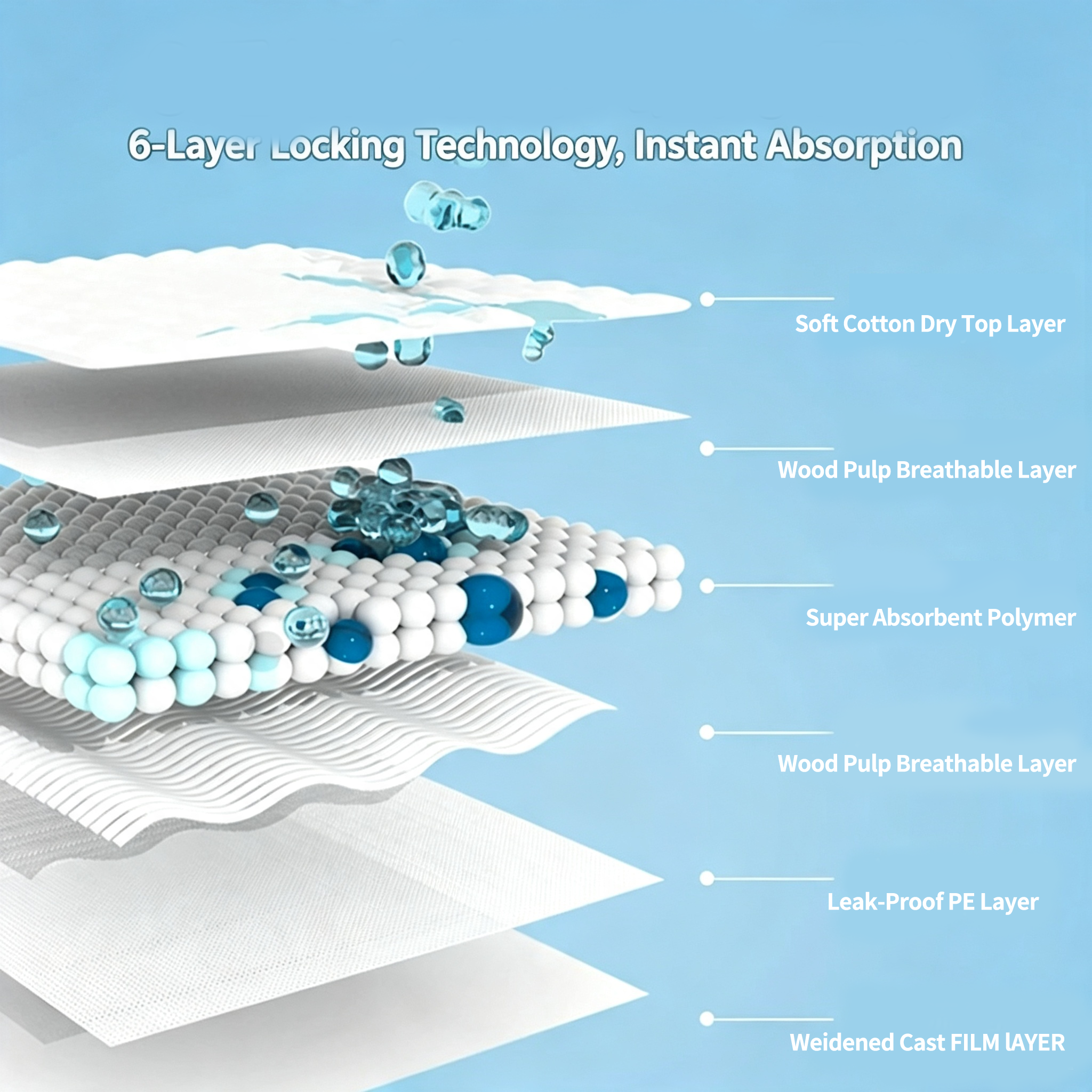 Disposable Pet Training Pads, Absorbent Puppy Pee Pads for Dogs & Cats, Leak-Proof Pet Underpads