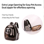 Cat Space Backpack Carrier, Semi‑Shaded Privacy Clear Pet Travel Backpack, Breathable Carrier for Small Cats & Puppies Under 6kg