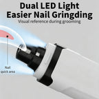 Rechargeable Electric Pet Nail Grinder, Low‑Vibration Quiet Nail Trimmer with Dual LED Lights, 2‑Speed for Dogs & Cats, Comes with 2 Extra Grinding Heads