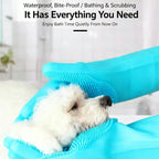 Thickened Silicone Pet Grooming Gloves, Up to 3000 Soft Massage Bristles, Dog Cat Bathing Brush Glove, Splash‑Resistant Deshedding Glove for Long & Short Haired Pets