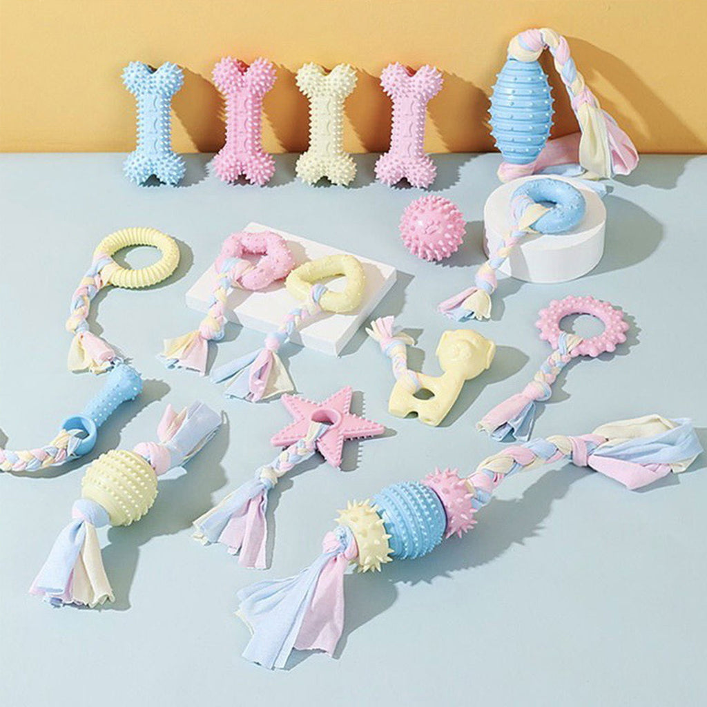 Dog TPR Chew Toy,Macaron Color Teething Stick,Durable Bite‑Resistant Dental Toy for Puppy & Adult Dog,Boredom Relief Interactive Toy