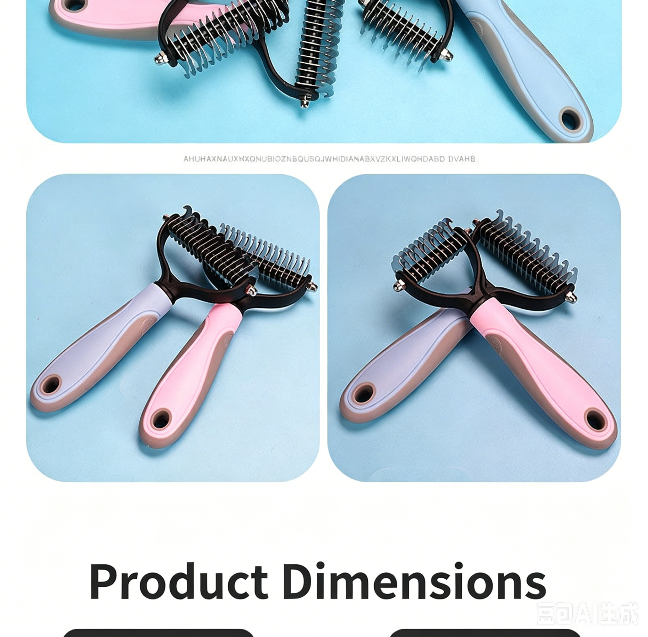 Double‑Sided Pet Dematting Comb for Dogs & Cats, Detangler Tool for Matted Tangled Fur, Summer Grooming & Thinning Brush