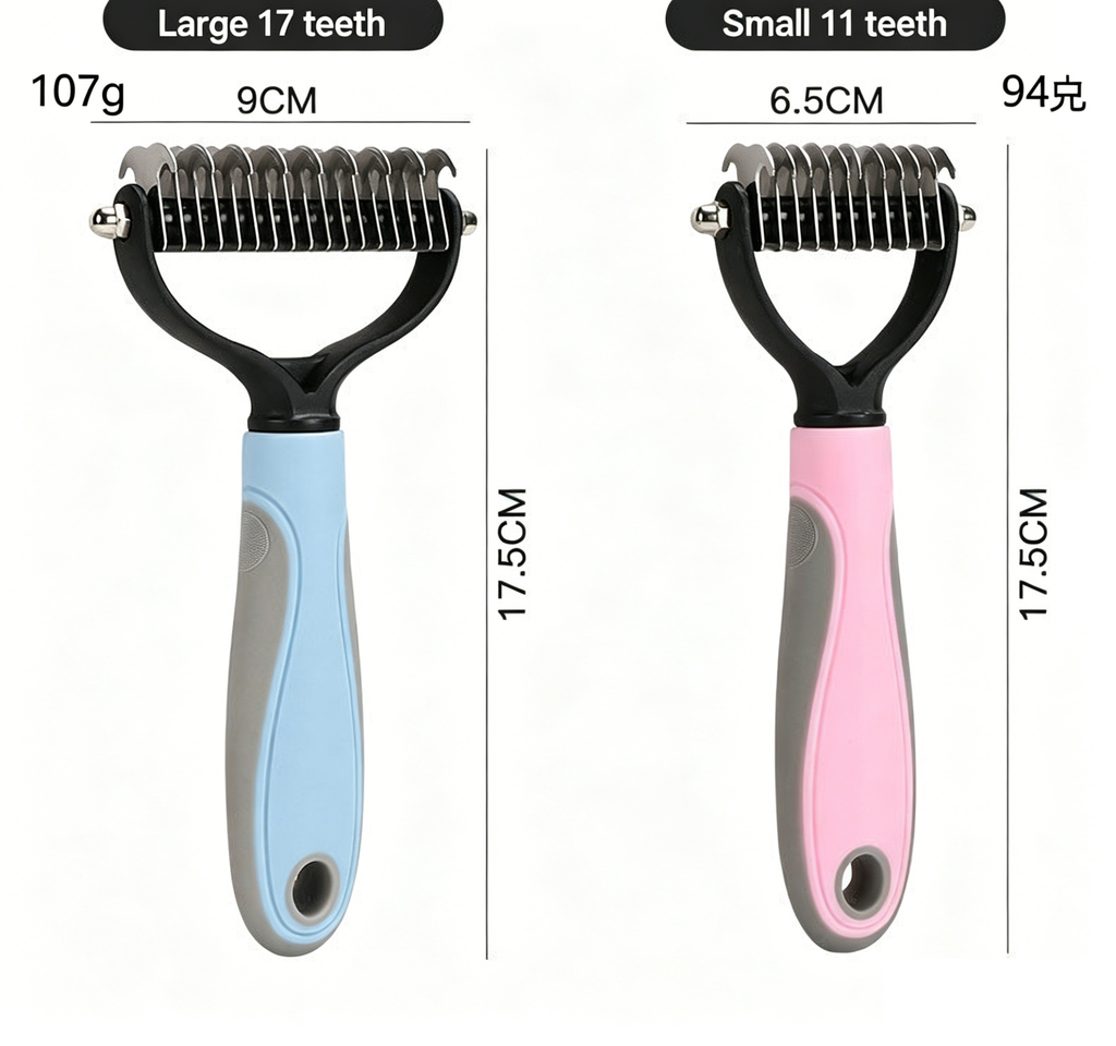 Double‑Sided Pet Dematting Comb for Dogs & Cats, Detangler Tool for Matted Tangled Fur, Summer Grooming & Thinning Brush