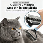 Double‑Sided Pet Dematting Comb for Dogs & Cats, Detangler Tool for Matted Tangled Fur, Summer Grooming & Thinning Brush