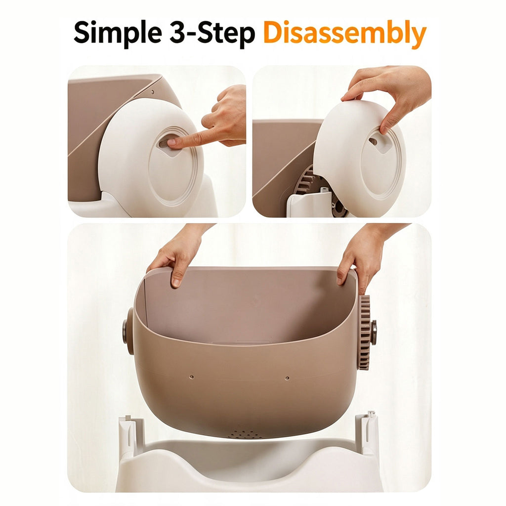 Automatic Self-Cleaning Cat Litter Box — Open Top, APP Control, Odor Control for Large Cats